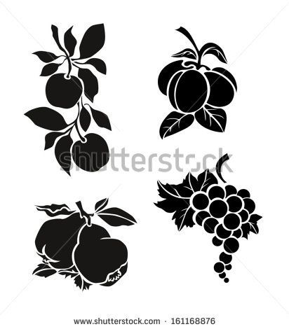 Fruit Stencils, Apple Stencil, Fruit Stencil, Fruit Silhouette, Soap Nuts, Fruit Vector, Free Fruit, Lino Cut, Fruit Slice