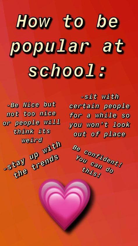 Making new friends and being popular at school is tough! These tips should definitely come in handy! #school #howto #howtobepopularatschool #popular #popularatschool #teenagerposts #teenager #teen #middleschool #highschool #college #glowup #glowuptips #glowupchallenge How To Be Aesthetic At School Tips, How To Become Popular In School, How To Be A Popular Girl In School, How To Be Popular In College, How To Be Popular In School High School, How To Become Popular At School Tips, Tips To Be Popular In School, How To Be Cool In High School, How To Make New Friends In Highschool