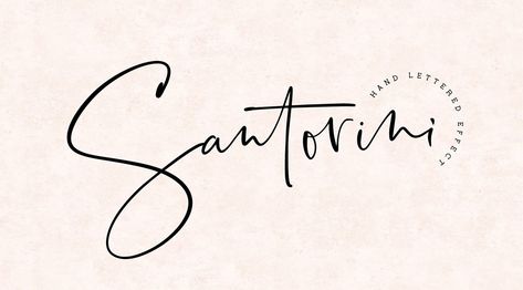 Santorini Script Font Santorini Tattoo Ideas, Santorini Tattoo, Magnolia Font, Luxury Fonts, Cool Handwriting Fonts, Luxury Font, Elegant Script Fonts, Perfume Packaging, Modern Script Font