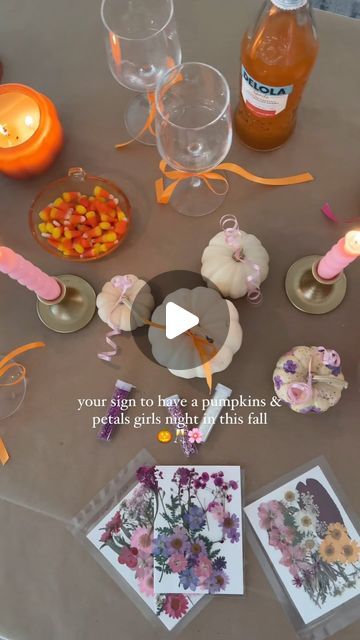 Nicolle Love | Cheese, Wine, Recipes & Dinner Parties on Instagram: "Comment PUMPKIN for links to everything I used so you can recreate this girls night in 🎃🌸🥂(make sure you are following me to get the dm!)

You can get everything you need to host this girls night for under $50! Such a fun night in with the gals this fall 💕

@delola has the perfect cocktails to host this cutesy girls night in, with a range of premium cocktails created by @jlo that are lower in calorie and alcohol and no mixing required! #delolapartner Simply add to a glass with ice & CHEERS your girlies 🥂

SEND this to someone you’d love to have a pumpkins & petals night in with and follow @convinoboard for more ✅🌸🧡

#DelolaLife #girlsnight #girlsnightin #fallactivities #fallparty #pumpkindecorating #partyideas #fal Cheese Wine, Girls Night In, Perfect Cocktails, Fall Party, Autumn Activities, Recipes Dinner, Pumpkin Decorating, Dinner Parties, A Pumpkin