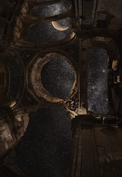 Celestial Ceiling, Royal Aesthetic, Dark Academia Aesthetic, Fantasy Aesthetic, Academia Aesthetic, Dark Ages, Moon And Stars, Brown Aesthetic, Aesthetic Images