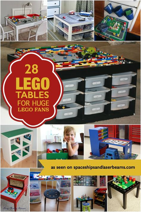 Lego Tables, Lego Table With Storage, Boy Birthday Party Ideas, Lego Table Diy, Storage Tables, Lego Bedroom, Lego Organization, Tables With Storage, Diy Lego