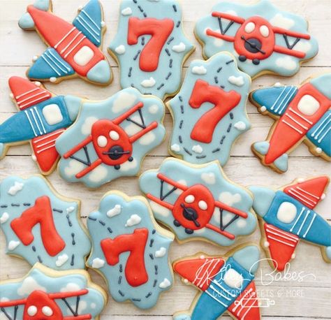 Time Flies First Birthday, Luau Favors, Airplane Cookies, Oatmeal Biscuits, Christmas Shortbread, Cookies Birthday, Airplane Birthday Party, Airplane Party, Luau Birthday