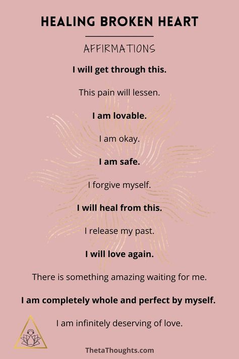 Daily Affirmations For Heartbreak, Post Break Up Affirmations, Post Break Up Self Care, Break Up Healing Quotes, Break Up Healing Process, Healing Your Heart, Manifest Ex Back Affirmations, Break Up Affirmation Quotes, Breakthrough Affirmations