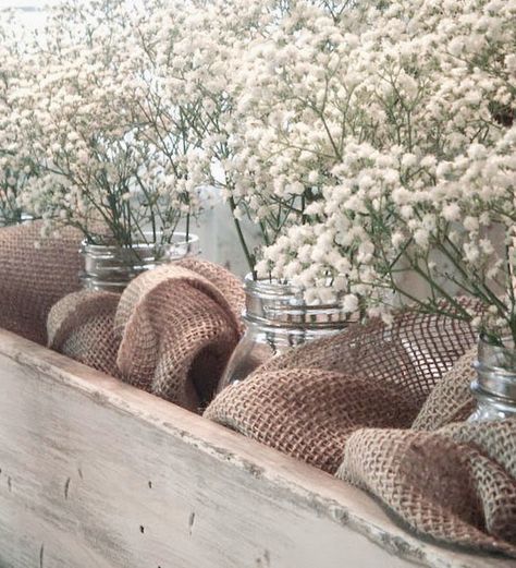 Wooden Box Centerpiece, Wood Box Centerpiece, Cheap Wedding Centerpieces, Box Centerpiece, Rustic Wooden Box, Fire Pit Furniture, Rustic Planters, Flower Display, Baby's Breath