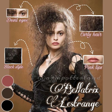 Bellatrix Lestrange Makeup Tutorials, Bellatrix Lestrange Hair Tutorial, Bellatrice Lestrange, Bellatrix Hair, Bellatrix Lestrange Hair, Bellatrix Lestrange Makeup, Bellatrix Cosplay, Lestrange Aesthetic, Bellatrix Lestrange Costume