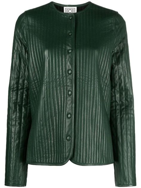 Studded Leather Jacket, Racing Green, Van Cleef Arpels, Studded Leather, Quilted Leather, Press Studs, Green Jacket, Dolce & Gabbana, Lady Dior