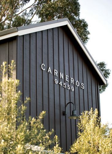 Exterior Board and Batten Siding on south garage wall - love the address and lamp! House Projects Architecture, Exterior Gray Paint, Exterior Signage, Board And Batten Siding, Young House Love, Exterior Paint Colors For House, Exterior Stone, Farmhouse Exterior, Board And Batten