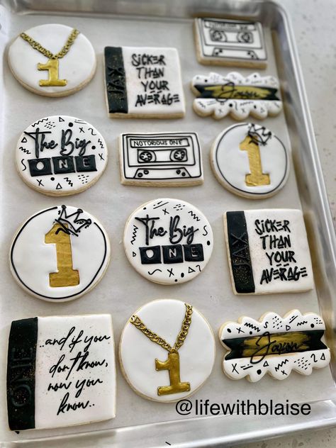 Notorious Big One Birthday Cookies, Notorious One Cookies, Biggie Smalls Birthday, Notorious Big One Birthday, Application Letter For Employment, Big One Birthday Party, Notorious One Birthday, Notorious One, Boys First Birthday Party