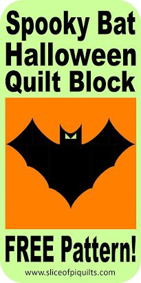 FREE spooky bat quilt block Bat Quilt Block, Bat Quilt, Halloween Quilt Patterns, Halloween Quilt, Orange Quilt, Cathedral Window, Quilt Block Patterns Free, Cute Quilts, Holiday Quilts