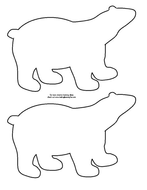 Polar bear template Polar Bear Template Free Printable, Polar Bear Template, Polar Bear Printable, Winter Mural, Polar Bear Outline, Sewing Animals, Bear Template, Sponge Paint, Polar Bear Craft