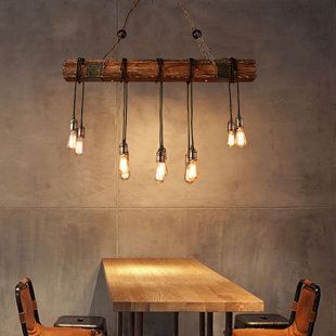 Farmhouse Family Room Decor Rustic, Cabin Loft Lighting, Barndominium Light Fixtures, Spider Light Fixture Ideas, Log Cabin Lighting Ideas, Vaulted Ceiling Kitchen Lighting, Lighting For Vaulted Ceilings, Modern Rustic Lighting, Bar Lighting Ideas