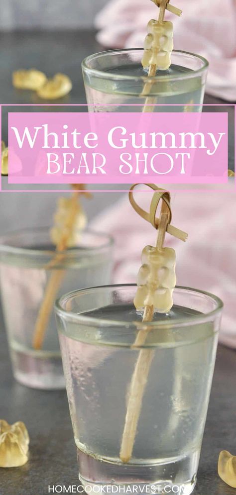 White Gummy Bear Shot, Gummy Bear Drink, Gummy Bear Shots, White Gummy Bear, Fruity Shots, Shots Alcohol Recipes, Artery Cleanse, Bear Drink, Shots Alcohol