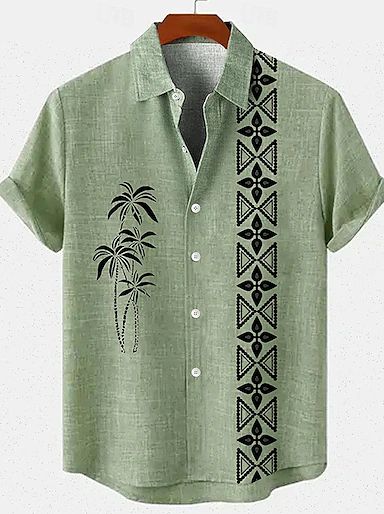 Men's Shirt Floral Graphic Prints Turndown Apricot White Yellow Black / Brown Navy Blue Outdoor Street Short Sleeves Print Clothing Apparel Fashion Designer Casual Soft 2024 - $22.99 Mens Embroidery, Man Dress Design, Gents Shirts, Linen Style Fashion, Stylish Shirts Men, Mens Casual Outfits Summer, Men Fashion Casual Shirts, Half Shirts, Linen Fashion