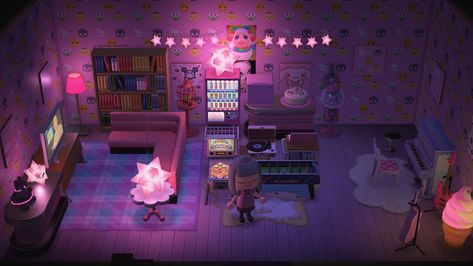 my basement ! #acnhinspo #cute #aesthetic #animalcrossing #acnh Acnh Cute Basement, Acnh Basement Design Ideas, Acnh Basement Idea, Animal Crossing Basement Ideas, Acnh Basement Design, Acnh Gaming Room, Cute Basement, Youtuber Dr, Acnh Basement