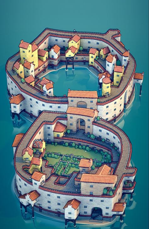 Townscaper Ideas Aesthetic, Townscape Game, Townscaper Ideas, Town Building, Story Games, Fantasy City, Fantasy Map, Architecture Art, Drawing Reference Poses