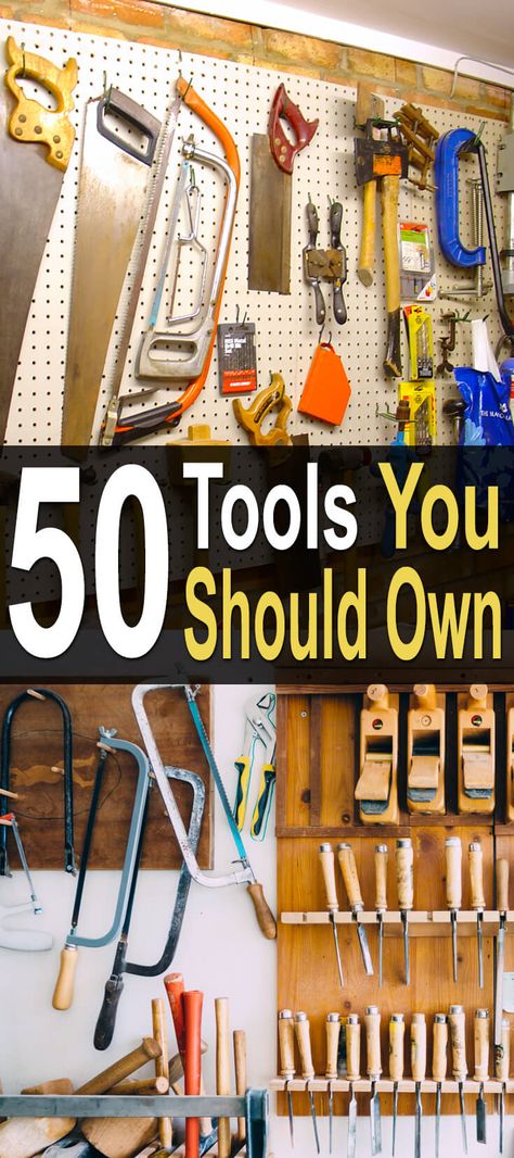 Tools Every Man Should Have, Must Have Tools For Home Owners, Garage Essentials, Storage Furniture Design, Woodworking Tools For Beginners, Cheap Tools, Essential Woodworking Tools, Woodworking Tools Workshop, Building Tools