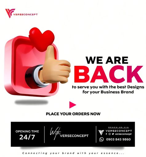 We Are Back Poster Design, Preorder Posts Design, Beauty Salon Posters, Fireworks Photography, Social Media Ads, We Are Back, Graphic Design Inspo, Graphics Designer, Photoshop Design