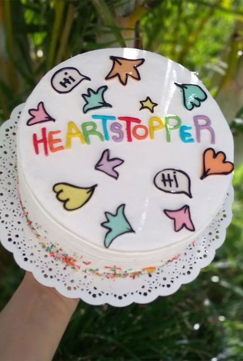 Heartstopper Cake Ideas, Heartstopper Themed Cake, heartstopper cake designs, heartstopper themed cake ideas, heartstopper birthday cake, heartstopper cakes, two tier heartshoppter cake Heart Stopper Birthday Cake, Heartstopper Birthday Party Ideas, Heartstopper Themed Snacks, Heartstopper Themed Party, Heartstopper Themed Room, Heartstopper Cake Ideas, Heartstopper Birthday Cake, Heartstopper Party Ideas, Heartstopper Birthday Party