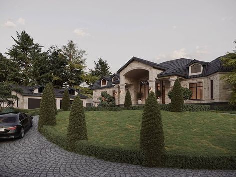 Private House with a view of Ararat by K|Visualization Black Modern House, House With A View, Mountain Dream Homes, German Houses, One Storey House, Beautiful Home Gardens, Modern Villa Design, House Fashion, Modern Residence