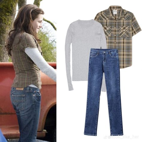 Bellas Outfits Twilight, Swan Outfit Aesthetic, Bella Swan Costume, Bella Twilight Outfits, Bella Swan Outfit Ideas, Twilight Core Outfits, 2009 Outfits, Twilight Inspired Outfits, Bella Swan Outfit