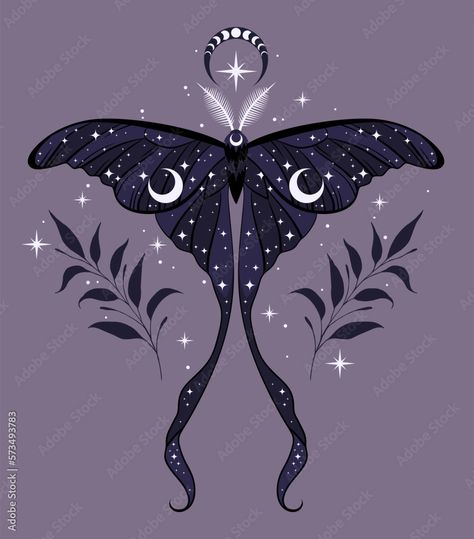 Lunar Moth And Moon Tattoo, Moth Woman Tattoo, Moth Wing Design, Celestial Moth Tattoo, Moon Moth Drawing, Witchy Moth Tattoo, Moth Wings Drawing, Moth Wallpaper Aesthetic, Luna Moth Aesthetic