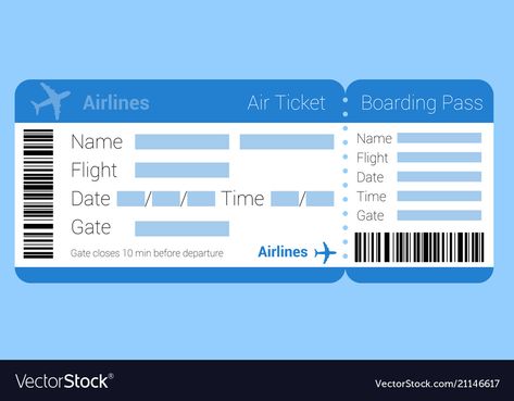 Airport Tickets, Ticket Template Printable, Ticket Design Template, Ticket Template Free, Air Ticket Booking, Boarding Pass Template, Airplane Theme, Icon Check, Travel Booking