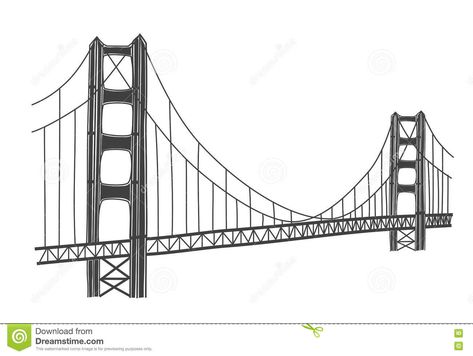 Photo about Simple illustration of Golden Gate bridge, San Francisco. Illustration of gate, most, simple - 81318344 Bridge Sketch Simple, San Francisco Bridge, Bridge Drawing, Sign Bracket, San Francisco Golden Gate Bridge, Sketches Simple, San Francisco City, Perspective Drawing, San Fran