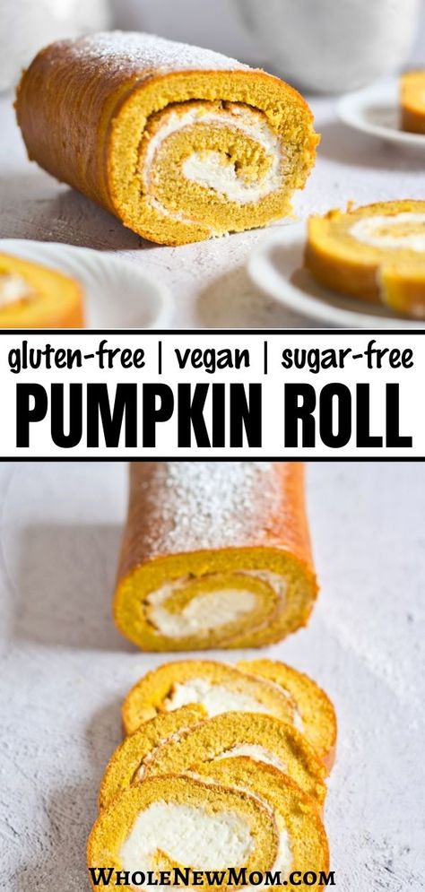 Vegan Gluten Free Pumpkin Roll, Sugar Free Pumpkin Roll Recipe, Healthy Pumpkin Roll, Vegan Roll Cake, Sugar Free Pumpkin Roll, Vegan Pumpkin Roll Recipe, Vegan Pumpkin Roll, Pumpkin Roll Easy, Keto Pumpkin Roll