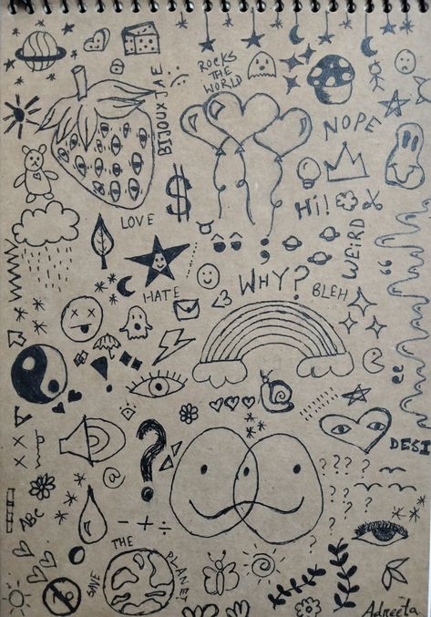 Doodled on the cover of my sketchpad Filler Drawings Doodles, Fill A Page With Doodles, Sketch Book Filler Ideas, Page Fillers Doodle, Doodle Fillers, Filler Doodles, Vent Book, Highest Version, Doodle Pages