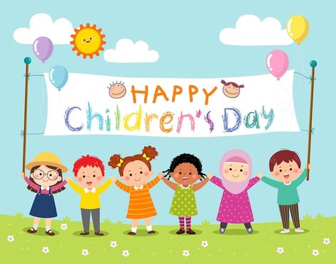 Happy Childrens Day Poster, Children's Day Activities, Chakra Painting, Children's Day Poster, Teachers Day Card, Physical Activities For Kids, Birthday Cake Topper Printable, Happy Children's Day, Childhood Days