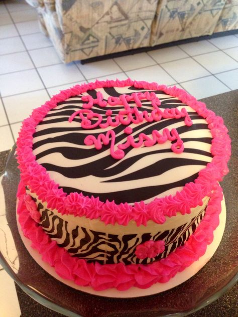 Zebra Print Birthday Cake, Zebra Cake Design, Early 2000s Cake, Mcbling Birthday Cake, Cakes Y2k, Birthday Cake Y2k, Y2k Cakes, 2000s Cake Ideas, Zebra Cake Birthday