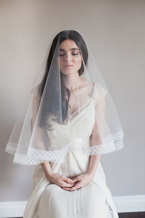 Waltz Length Veil, Circle Veil, Double Layer Veil, Lace Wedding Veil, Drop Veil, Layered Veil, Fingertip Veil, Veil Styles, Blusher Veil