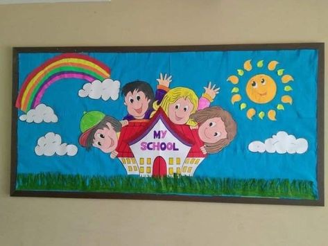 Tag Board Ideas For School, Creative Bulletin Board Ideas For School, Welcome Board For Preschool, Welcome Board For Kindergarten, Notice Board Decoration Ideas School, School Board Decoration Creative, Notice Board Decoration Ideas, Nursery Class Decoration, Notice Board Decoration