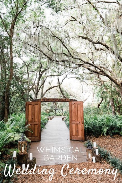 Florida Scenery, Elegant Barn Wedding, Whimsical Garden Wedding, Forest Wedding Ceremony, Wedding In Florida, Rustic Elegant Wedding, Beautiful Outdoor Wedding, Wedding Cross, Florida Wedding Venues