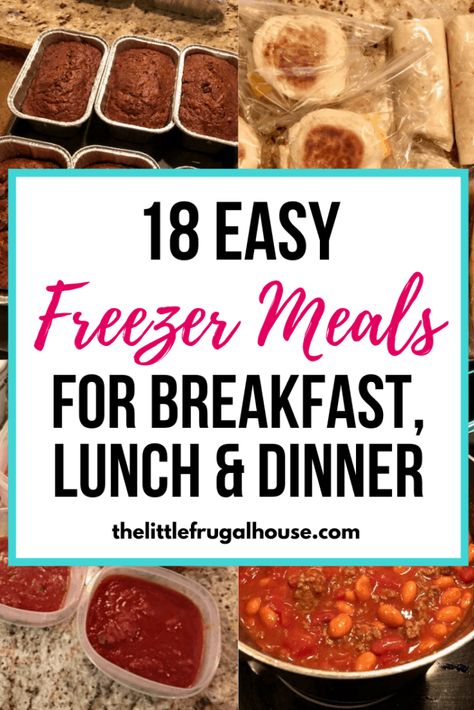 18 Quick Breakfast Ideas - The Little Frugal House Quick Freezer Lunches, Freezer Meals Make Ahead Lunch, Frozen Lunch Ideas Make Ahead, Make Ahead Freezer Lunches, Freezer Lunches Make Ahead, Economic Meals, Precooked Freezer Meals, Make Ahead Lunch Ideas, Make Ahead Lunch