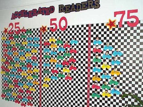 accelerated reader bulletin boards - Google Search Accelerated Reader Board, Accelerated Reader Display, Ar Bulletin Boards, Ar Incentives, Ar Goals, Goals Bulletin Board, Ar Reading, Ar Points, Race Theme