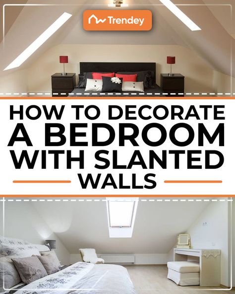 Decorate a Bedroom With Slanted Walls Slanted Wall Decor, Decorating Slanted Walls, Slanted Wall Bedroom, Low Furniture, Creative Shelving, Slanted Walls, How To Decorate, Maximize Space, Soft Colors