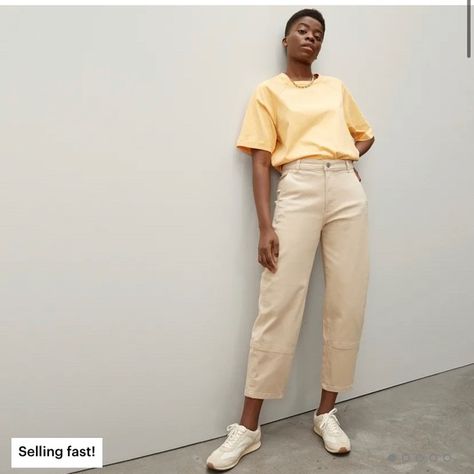 Everlane The Utility Barrel Pant, Cashew, size 6 Utility Barrel Pant, Utility Pants, College Fashion, Summer Outfits Women, Cashew, Fashion Sewing, Cotton Twill, Khaki Pants, Work Wear