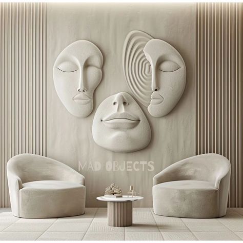 Deep Sata | "Eyes of Emotion: A Trio of Tranquility, Bliss, and Reflection." . . . . #art #mural #sculpture #interiordesign #wabisabi #zen #wallart… | Instagram Mural Sculpture, 3d Wall Art Sculpture, Ceramic Panel, 3d Art Painting, Reflection Art, Minimalist Sofa, Hygge Home, Relief Sculpture, Wall Decor Design