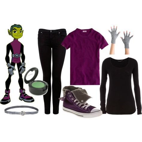 Beast Boy (Teen Titans) - Polyvore Beastboy Costume Halloween, Beastboy And Raven Halloween Costume, Beast Boy X Raven Costume, Beast Boy Halloween Costume, Beastboy And Raven Costume, Beastboy Costume, Raven And Beastboy Titans Costume, Beast Boy And Raven Costume, Beast Boy Cosplay