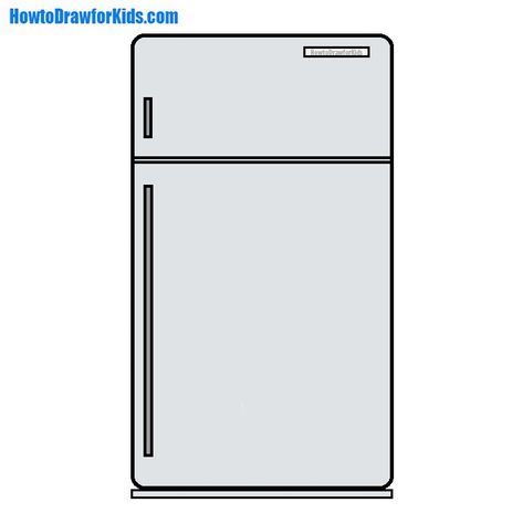 How to Draw a Refrigerator Refrigerator Drawing, Clinic Art, Duck Drawing, Paper Duck, Small Refrigerator, Kitty Drawing, Hello Kitty Drawing, Iphone Wallpaper Vintage, Construction Paper