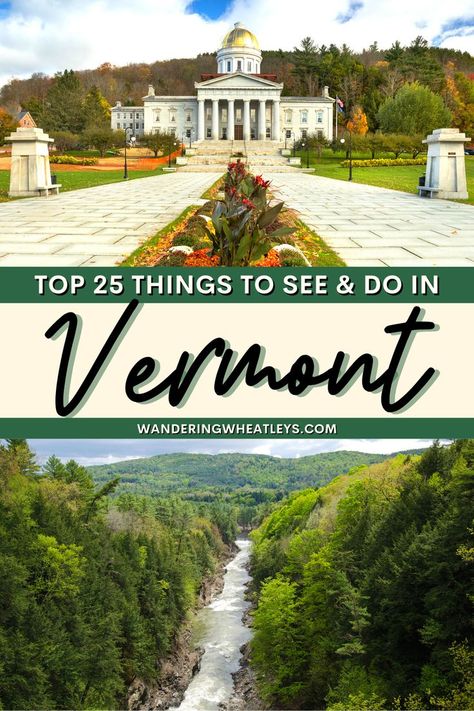 Are you planning a Vermont vacation? Discover the 25 best things to do in Vermont including top attractions in Vermont like Ben & Jerry's, plus top outdoor adventures and more! I what to do in Vermont I places to go in Vermont I USA travel I Vermont attractions I Vermont parks I activities in Vermont I things to do in New England I hiking in Vermont I parks in Vermont I day trips in Vermont I covered bridges in Vermont I Vermont road trip I road trips in Vermont I Vermont muesums I #Vermont #USA Vermont Road Trip, Things To Do In Vermont, Vermont Vacation, North America Travel Destinations, New England States, Ski Trails, Visit Canada, Usa Travel Destinations, Green Mountain