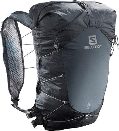 With a weather-resistant roll-top compression system, the Salomon XA 25 hydration pack gives you easy access to essentials like hydration and 25L of storage ideal for longer outings and expeditions. Available at REI, 100% Satisfaction Guaranteed. Running Pack, Outdoor Shopping, Hiking Bag, Running Vest, Hydration Pack, Backpacking Hiking, Running Gear, Ski Boots, Osprey Backpack