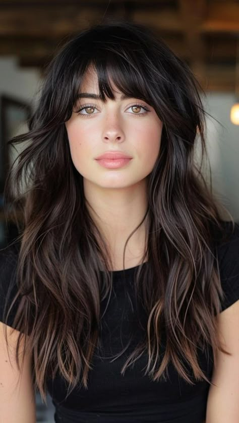 Find your next statement style among these 36 long haircut ideas with bangs. Perfect for any face shape, these cuts range from airy layers to structured, sleek looks that make a lasting impression. Long Haircuts With Bangs, Long Shag Haircut, Fine Straight Hair, Long Haircuts, Long Hair With Bangs, Bun Hairstyles For Long Hair, Haircuts For Long Hair, Haircuts With Bangs, Long Hair Cuts