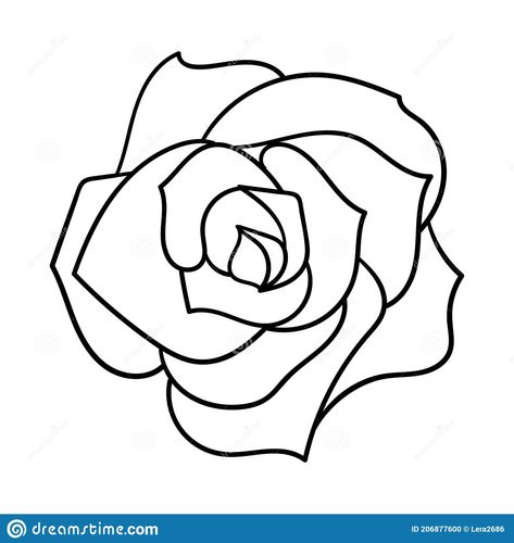 Rose Outline Drawing, Rose Drawing Simple, Rose Outline, Rose Sketch, Element Design, Rose Illustration, Flower Outline, Outline Drawing, Design Basics