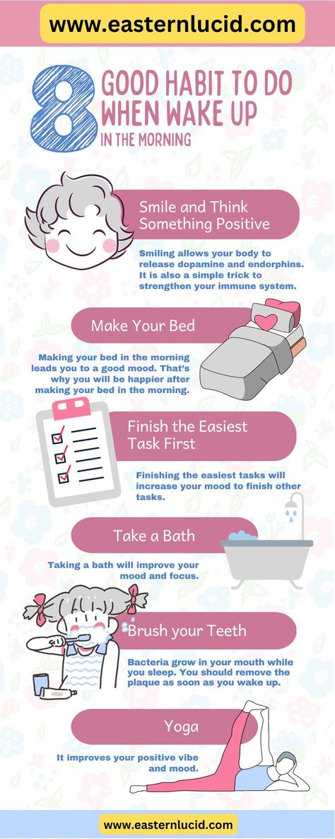 Good Habit To Do When Wake Up Habits To Adopt, Feel Energized, Make Your Bed, Good Habits, How To Make Bed, Self Improvement Tips, Emotional Health, Simple Tricks, Health And Wellbeing