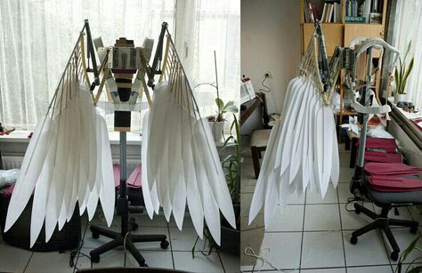 Movable wings Wings Anime, Articulated Wings, Steampunk Wings, Cosplay Wings, Robot Costumes, Diy Wings, Cosplay Tutorial, Wings Costume, Cosplay Diy