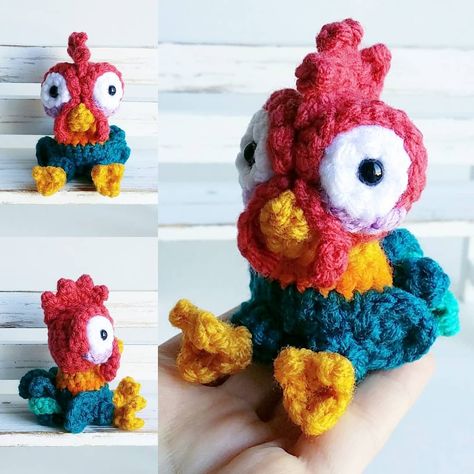 Hei Hei Crochet Pattern, Hei Hei Crochet Pattern Free, Disney Sidekicks, Crochet Disney, Dolls House, Crochet Patterns Amigurumi, Cute Crochet, Crochet Crafts, Crochet Ideas