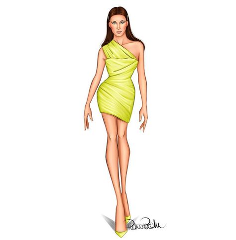 Ideas Sketch, Dress Illustration, Versace Dress, Drawing Fashion, Fashion Illustration Dresses, Dress Sketches, Donatella Versace, Mini Dress Fashion, Fashion Design Drawings